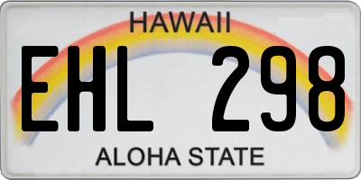 HI license plate EHL298