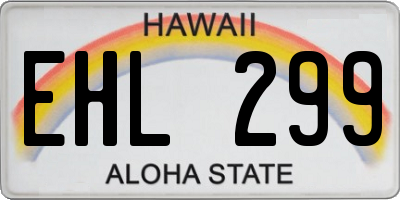 HI license plate EHL299