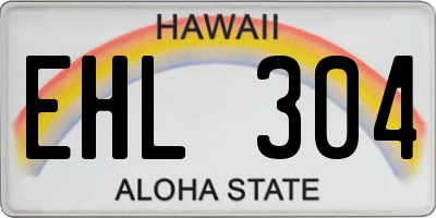 HI license plate EHL304