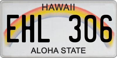 HI license plate EHL306