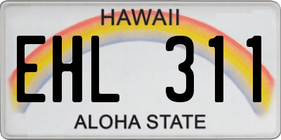 HI license plate EHL311
