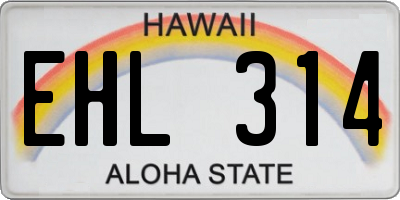 HI license plate EHL314