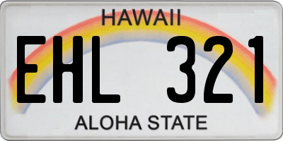 HI license plate EHL321