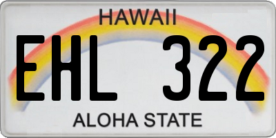 HI license plate EHL322