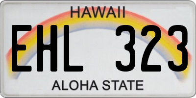 HI license plate EHL323