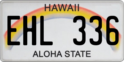 HI license plate EHL336