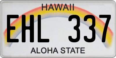 HI license plate EHL337