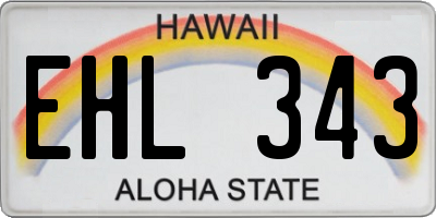HI license plate EHL343