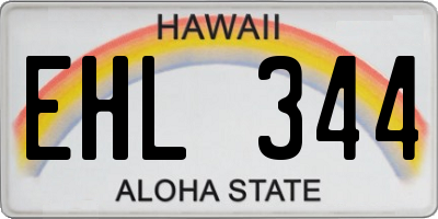 HI license plate EHL344