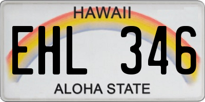HI license plate EHL346