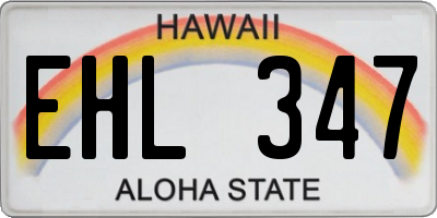 HI license plate EHL347