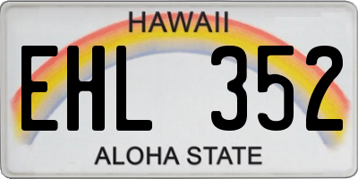 HI license plate EHL352