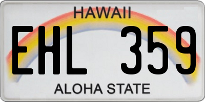 HI license plate EHL359