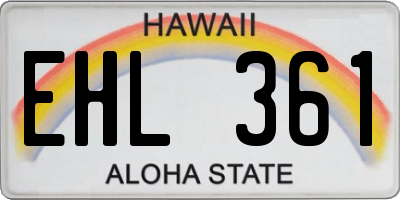 HI license plate EHL361