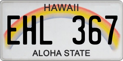 HI license plate EHL367