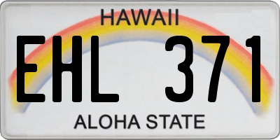 HI license plate EHL371