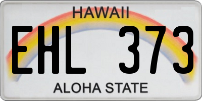 HI license plate EHL373