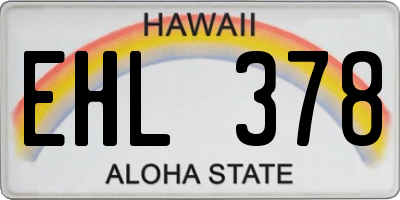 HI license plate EHL378