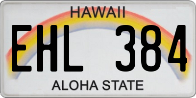 HI license plate EHL384