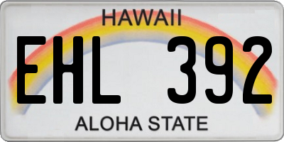 HI license plate EHL392