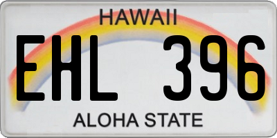 HI license plate EHL396