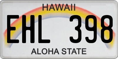 HI license plate EHL398