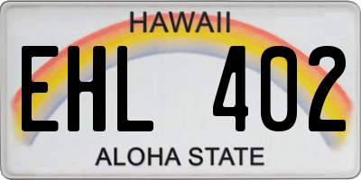 HI license plate EHL402
