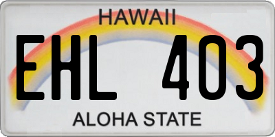 HI license plate EHL403