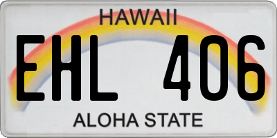 HI license plate EHL406