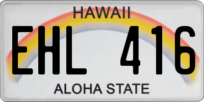 HI license plate EHL416