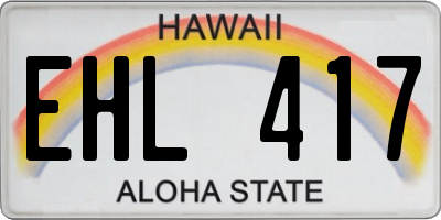HI license plate EHL417
