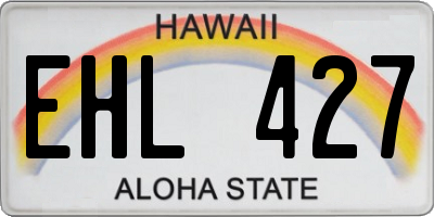 HI license plate EHL427