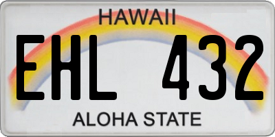 HI license plate EHL432