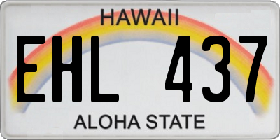 HI license plate EHL437