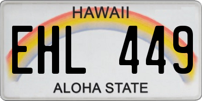 HI license plate EHL449