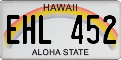 HI license plate EHL452