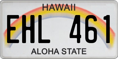 HI license plate EHL461