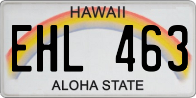HI license plate EHL463