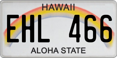 HI license plate EHL466