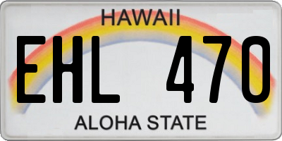 HI license plate EHL470