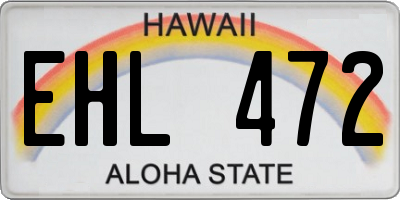 HI license plate EHL472