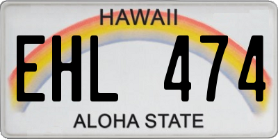 HI license plate EHL474