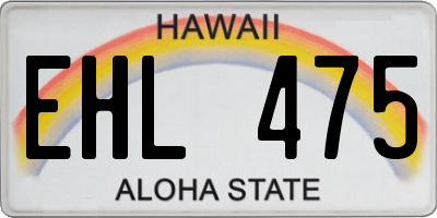 HI license plate EHL475