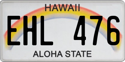 HI license plate EHL476