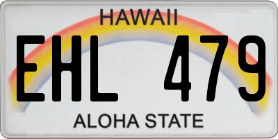 HI license plate EHL479