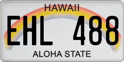 HI license plate EHL488