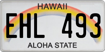 HI license plate EHL493