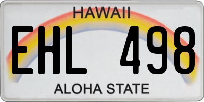 HI license plate EHL498