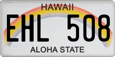 HI license plate EHL508
