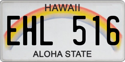 HI license plate EHL516
